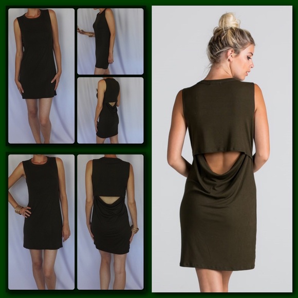 LAST CALL 🔴Draped Open Back T-Shirt Dress - Picture 3 of 4
