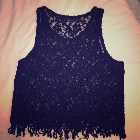 Patterson J. Kincaid lace fringe top - Picture 1 of 3