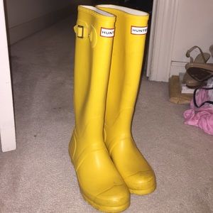 Yellow Hunter boots