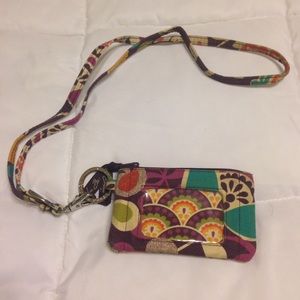 Vera Bradley wallet/ID case + lanyard