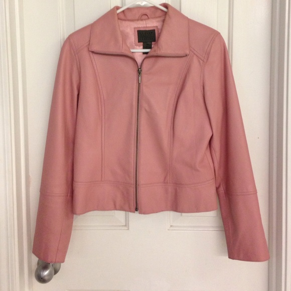 Light soft pink leather jacket John Paul Richard