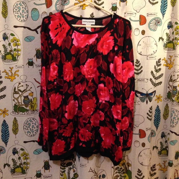Romantic Floral Print Sweater