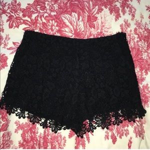 Zara Black Floral Crochet Shorts Sz. Small