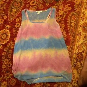 Sheer rainbow ombré blouse