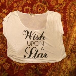 Sheer "Wish upon a star" stretchy crop top
