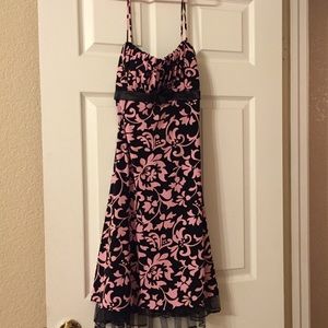 Black with pink flower dress