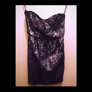 French Connection Metallic Strapless Dress Size 8