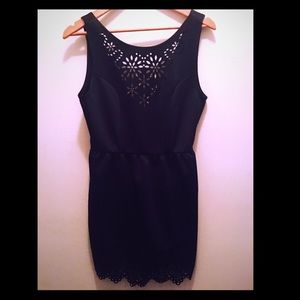 PEPPERMINT laser cut dress-Black ; Medium