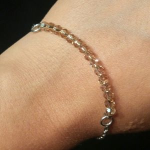 Dainty crystal beaded bracelet