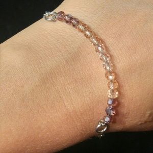 Dainty crystal beaded bracelet