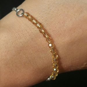 Dainty crystal beaded bracelet