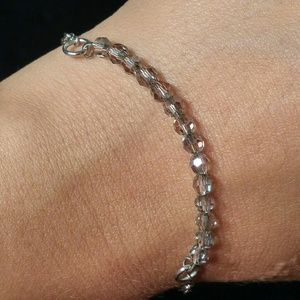 Dainty crystal beaded bracelet