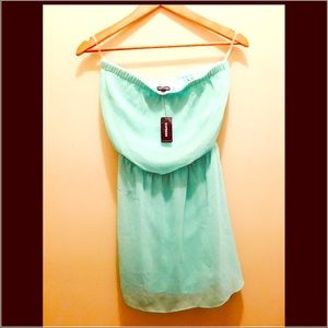 EXPRESS Chiffon Tube Dress -Mint ; Size Small
