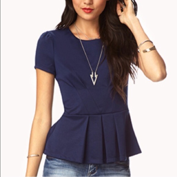 Navy Blue Peplum