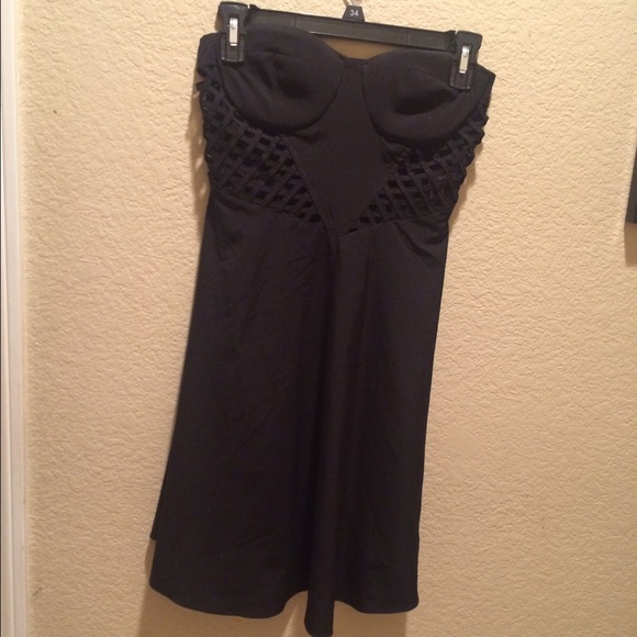 Black strapless dress