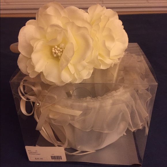 Flower girl basket rhinestones & free headband