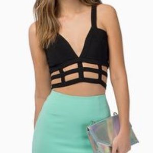 MOVING SALE- Tobi Black Caged Crop top (worn once)