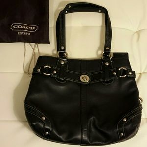 Brand New Coach Leather Shoulder Bag - Black
