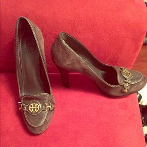 Tory Burch brown suede platform heel