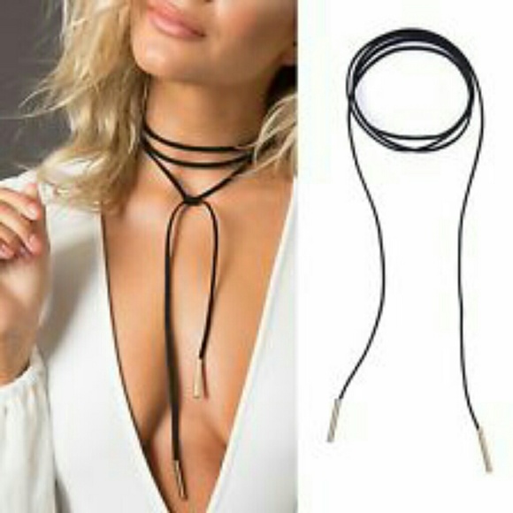 Jewelry - 🍑Black Wrap Tie Up Choker!🍑
