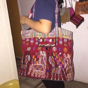 Used handmade Guatemalan tote bag