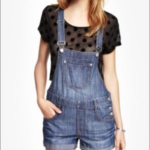 Express denim short overall