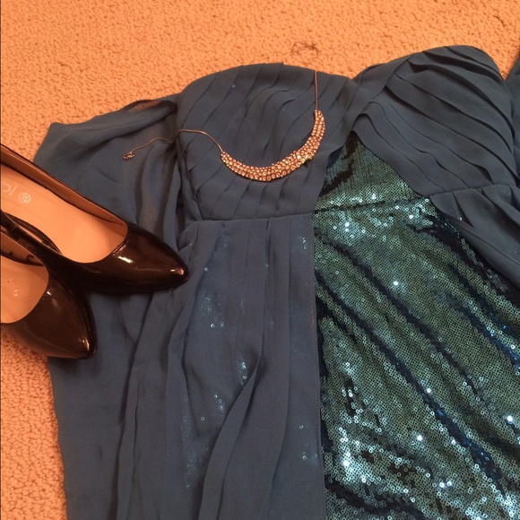 Strapless Sequin Hi-low Prom Dress - Picture 4 of 4