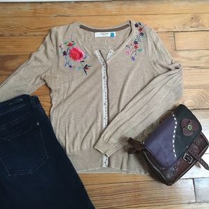 Anthropologie Sparrow floral cardigan