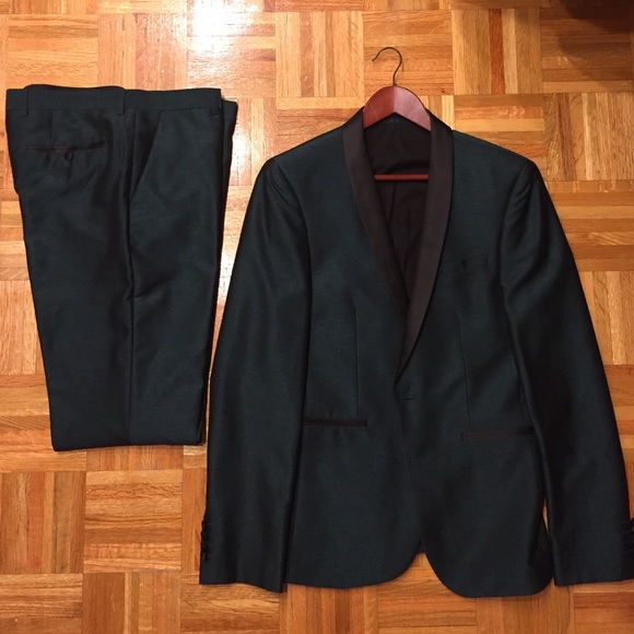 Men's Metallic Green Asos SUit