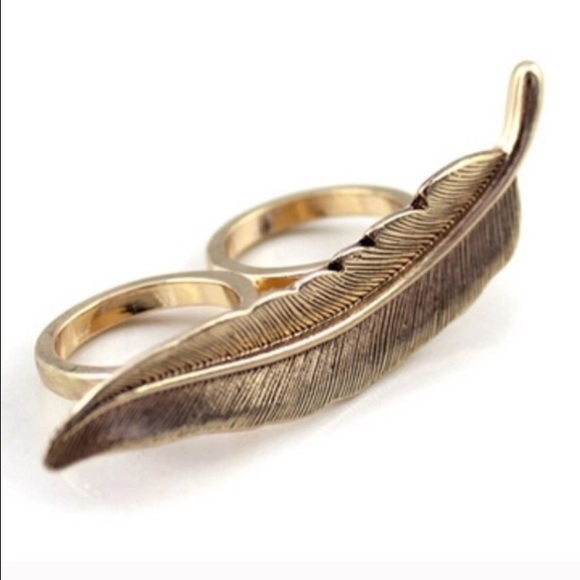 Vintage Boho Leaf Double Ring - Picture 2 of 2