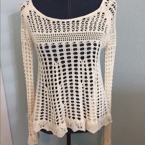 Free People Cream Crochet Top XS