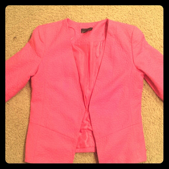 attention Pink Cropped Sleeve Blazer