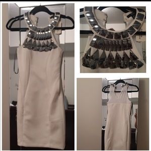 Cream color dress with silver embellishment