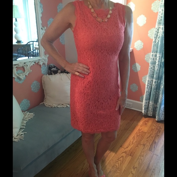Adrienna Papell Coral Lace Dress