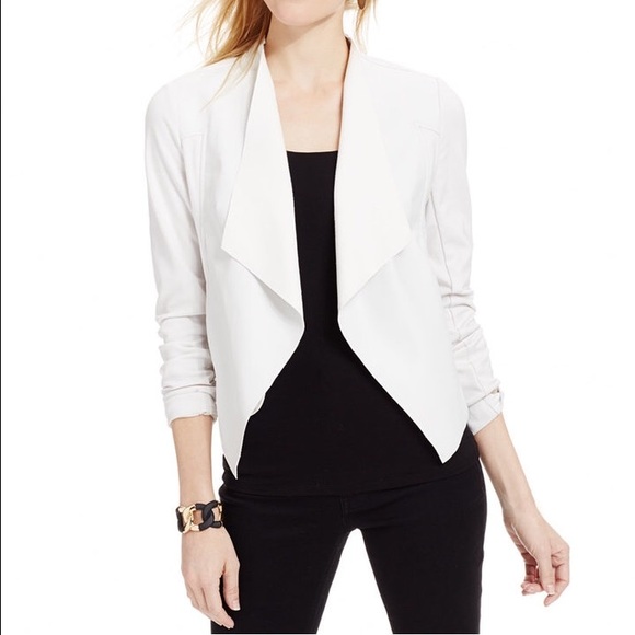 NWOT White Faux Leather/Suede Jacket, S