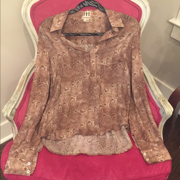 Haute hippie silk snakeskin blouse