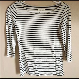 Striped 3/4 Sleeve Top Sz Small