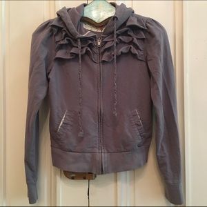 Anthropologie Ruffle Front Hoodie