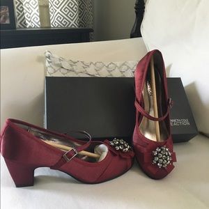 Kenneth Cole Reaction/Deep Red Jeweled Dress Shoes