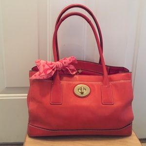 Beautiful burnt read Coach purse, gently used