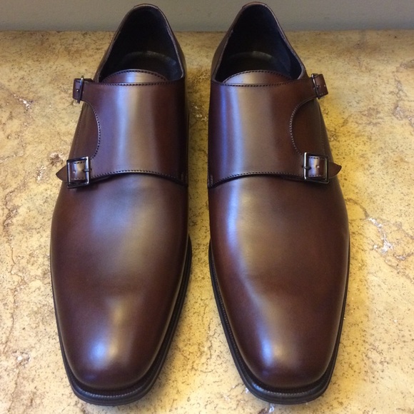 To BootNew York Brown Leather Monkstrap Men Shoes