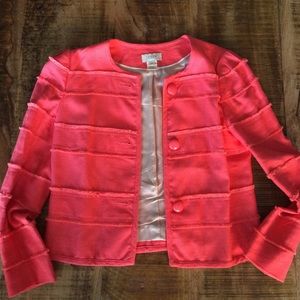 J Crew Cropped Sleeve Pink Jacket