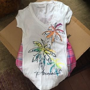 SUPER CUTE MULTI COLORED AEROPOSTALE TEE W/SEQUINS