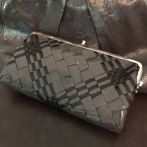Hobo Patent Leather Black and Gray Clutch