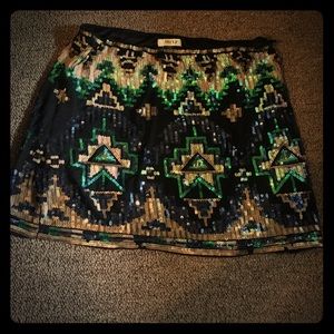 Beautiful sequined mini skirt.