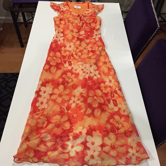 Preloved Hawaiian 🌺🌸Floral Print Dress Jrs Sz 5
