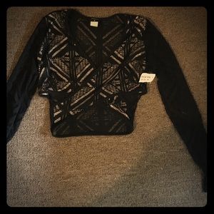 Sexy deep plunging wrap crop top.