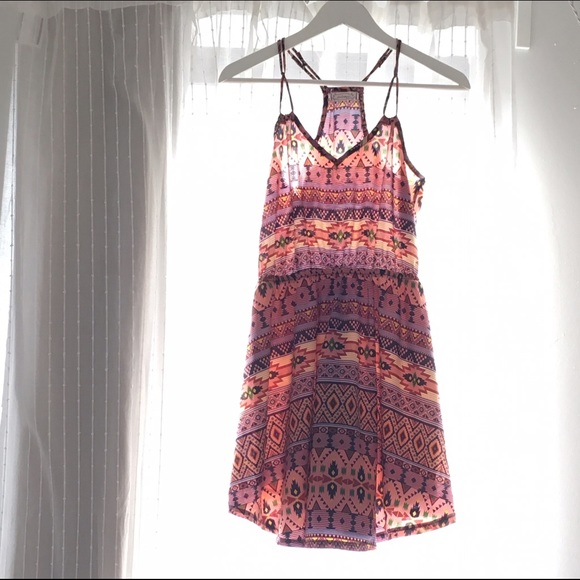 Pink tribal print design summer dress