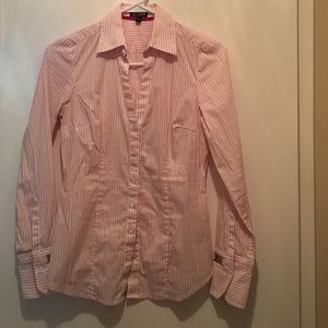 Express XS pink striped button up