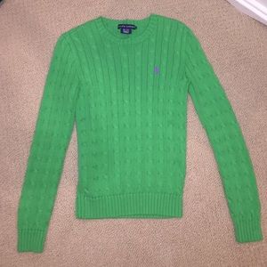 Ralph Lauren Kelly green cable knit sweater